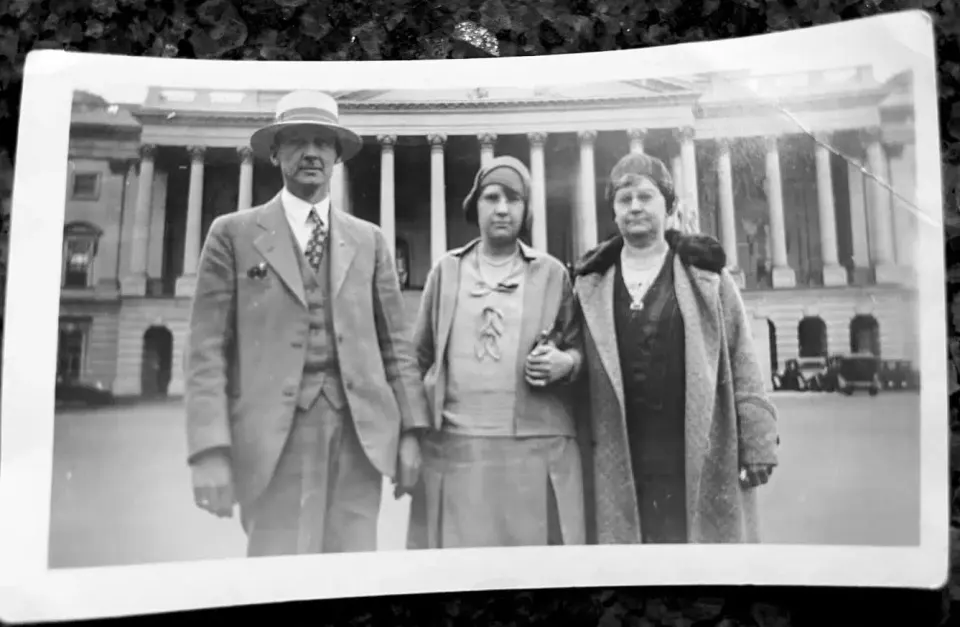 Carol McEwen's newlywed parents, Charlie and LaVaughn Edwards (left), with LaVaughn's mother (right) accompanying them on their honeymoon trip to the U.S. Capitol. Photo...