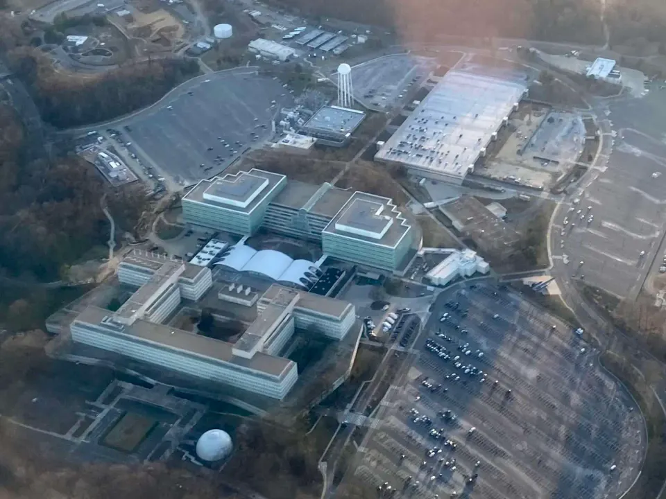 The CIA headquarters at Langley seen from the air (staff photo)