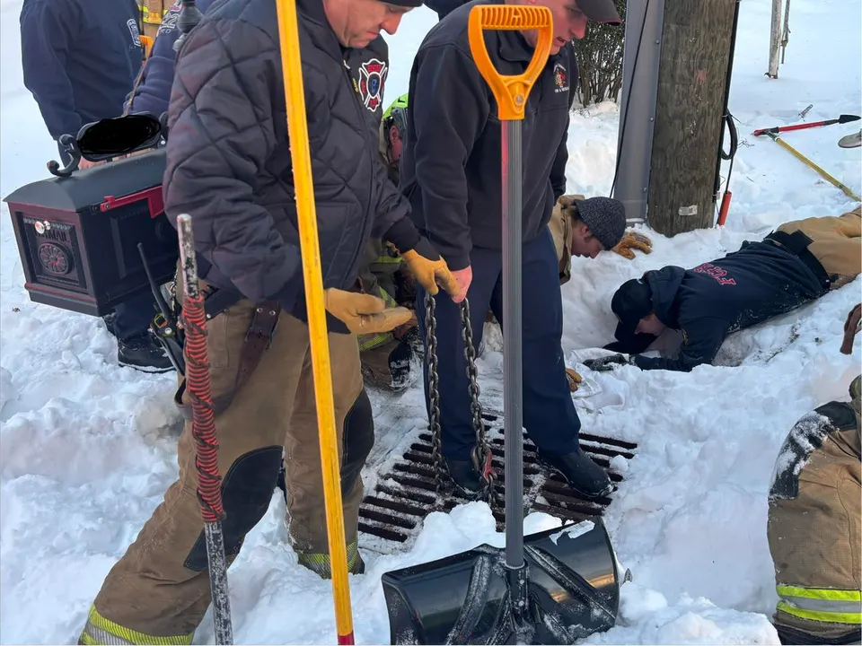 Firefighters rescue child trapped in McLean culvert (via FCFRD/Facebook)