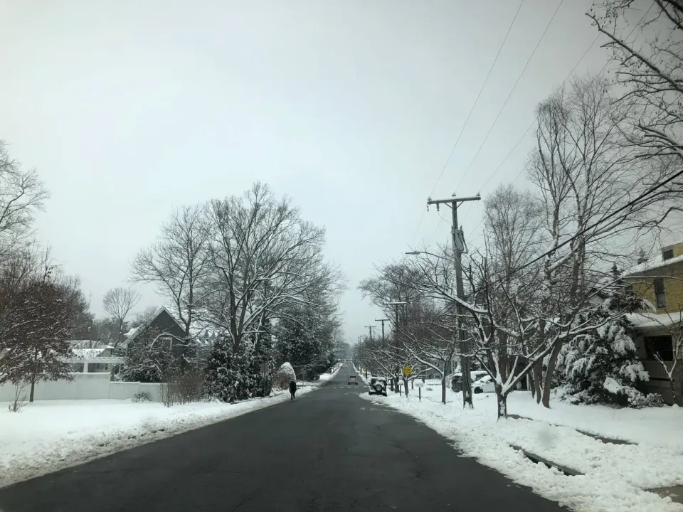 Center Street in Vienna after the Feb. 11, 2025 snowstorm (photo by Amy Woolsey)
