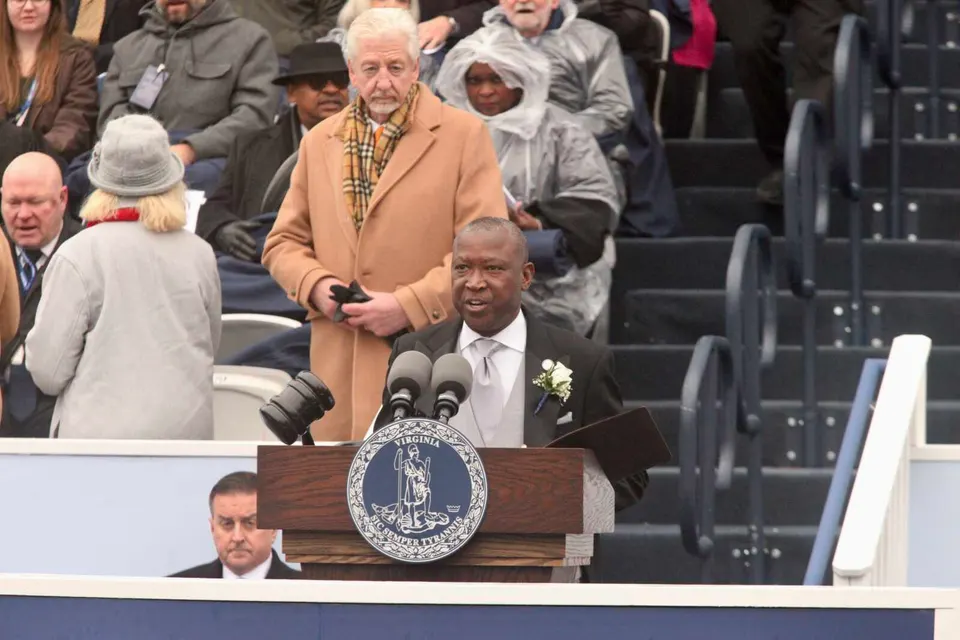Del. Don Scott, speaker of the House of Delegates, at the inauguration of Gov. Abigail Spanberger at the Virginia State Capitol in Richmond, Jan. 17, 2026 (staff photo by James...
