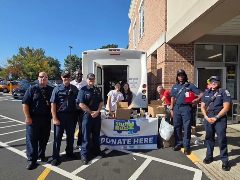 Stuff the Bus collection in 2025 (courtesy of Fairfax County Neighborhood and Community Services)