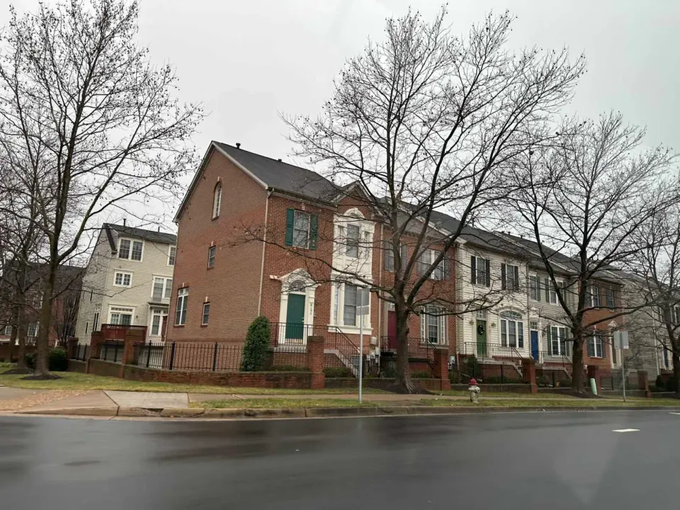 A row of townhouses in Merrifield (staff photo by Angela Woolsey)