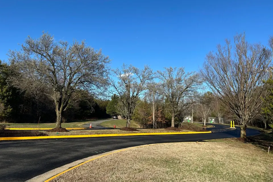 land with a driveway seen