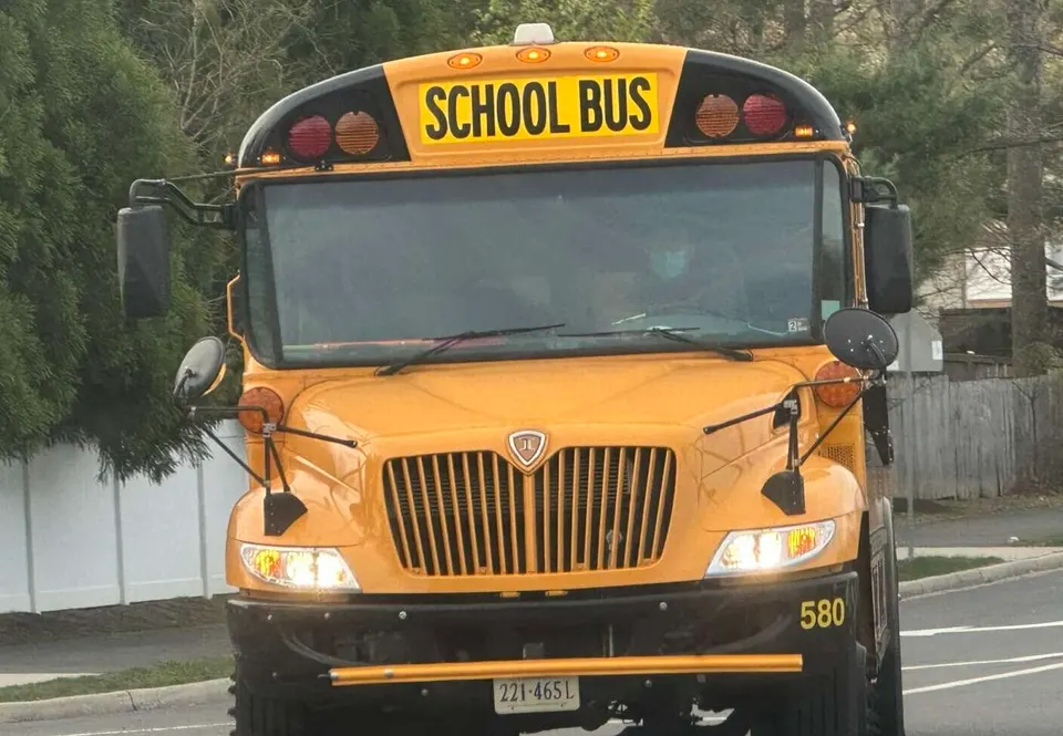 Fairfax County Public Schools bus on the road (file photo)