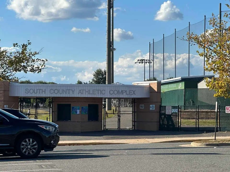 Entrance to South County High School’s outdoor athletic complex (staff photo by Angela Woolsey)