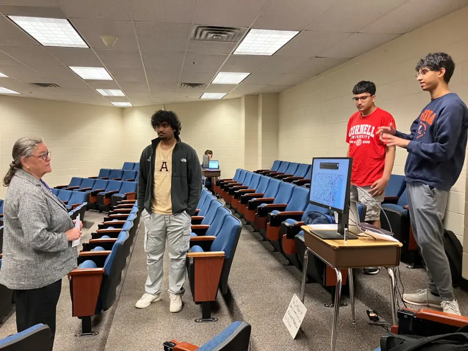 Dr. Reid with Centreville HS Geospatial Analysis students