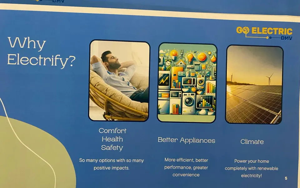 Photo of Powerpoint slide from Go Electric DMV.