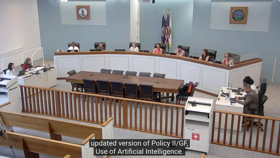 Monday's School Board meeting. YouTube screen capture.