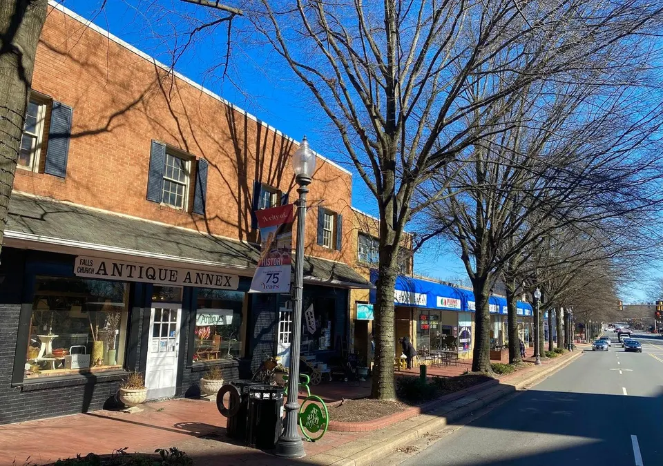 "Falls Church was named the most livable community in the South." West Broad Street, downtown Falls Church, Va. Photo by Chris Jones.