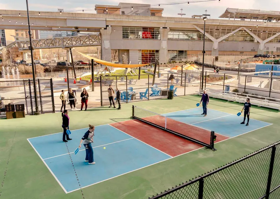 The new Metro Park pickleball courts at Capital One Center in Tysons (courtesy Capital One Center)