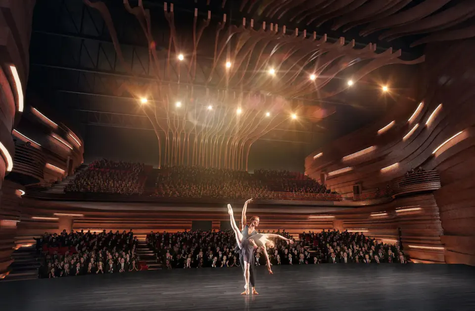 George Mason University is planning a $70 million renovation of its Center for the Arts in Fairfax (rendering by Quinn Evans)