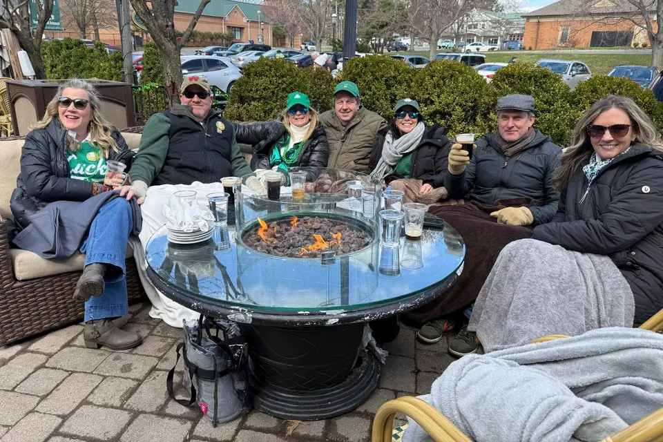 st. patrick's day celebrations outside The Old Brogue Irish Pub