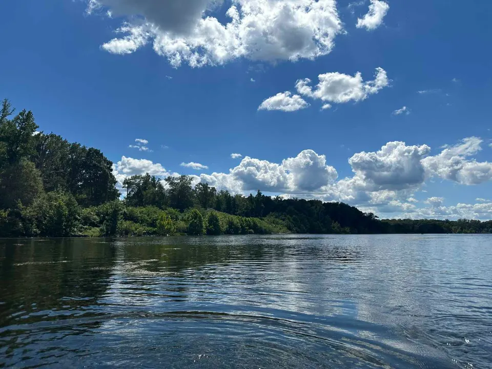 The Occoquan River opens into Belmont Bay in Mason Neck (staff photo by Angela Woolsey)