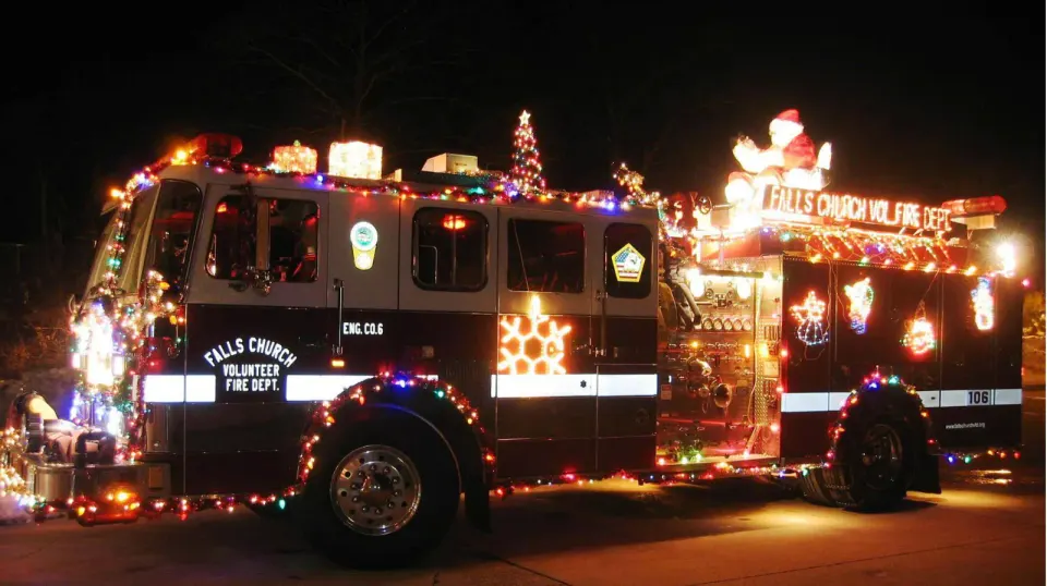 Make way for joy -- and the Santamobile! Courtesy Falls Church VFD.