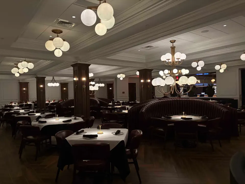 Dining room at Maggiano’s Little Italy’s new location at Tysons Corner Center (staff photo by Katie Taranto)