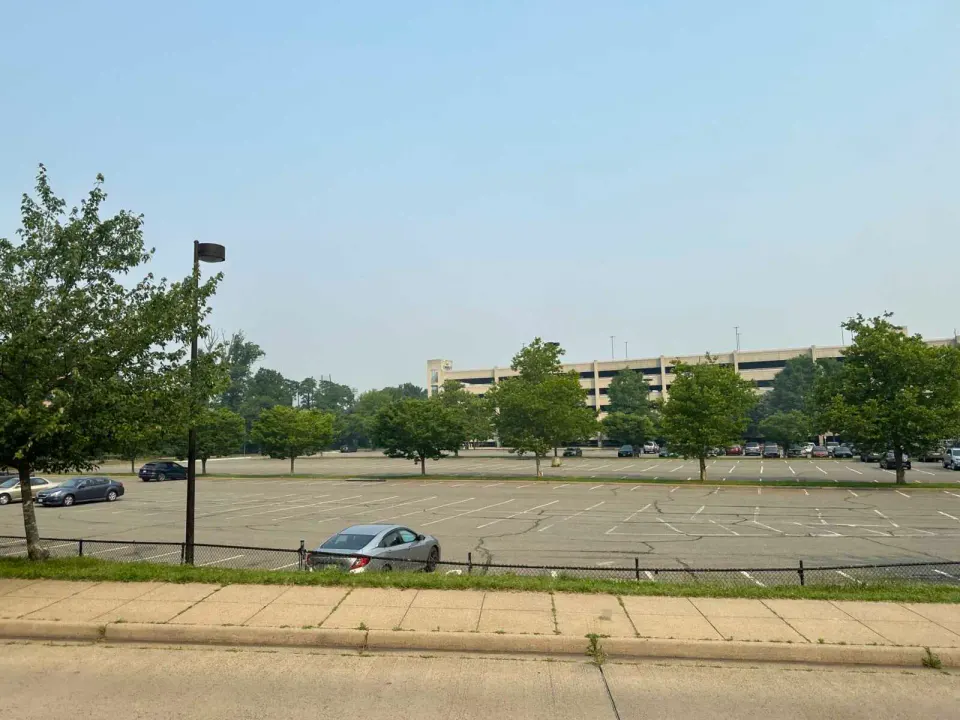 West Falls Church Metro station parking lot (staff photo by Angela Woolsey)