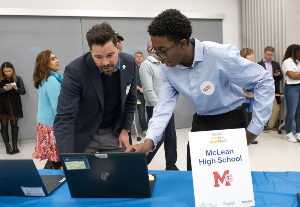 McLean High School student Emmanuel Beakal's app, MyCompass, won the grand prize