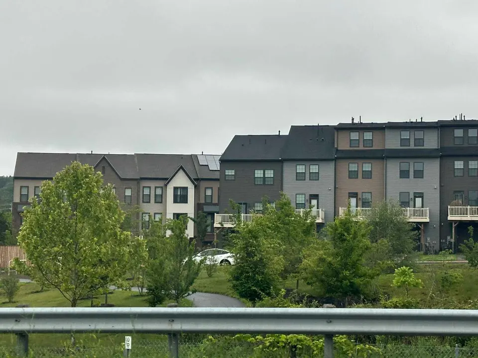 Townhouses along Route 28 in Chantilly (staff photo by Angela Woolsey)