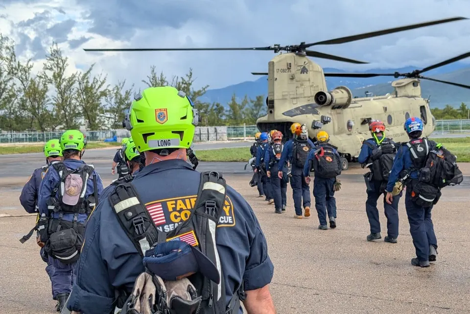 Search and rescue team in Jamaica.