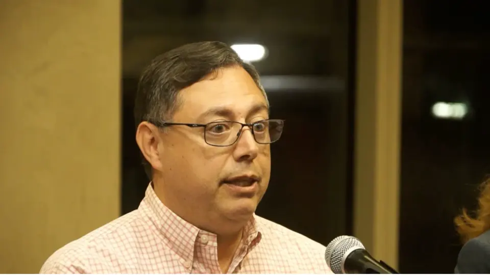 Brian Pendleton speaking at the CBC, FCF Candidate Forum, Oct. 22. YouTube screen capture.