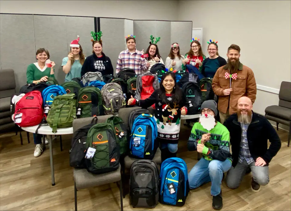 Members of “Made in Reston” at their winter 2024 backpack drive (photo courtesy of Rosa Simon)