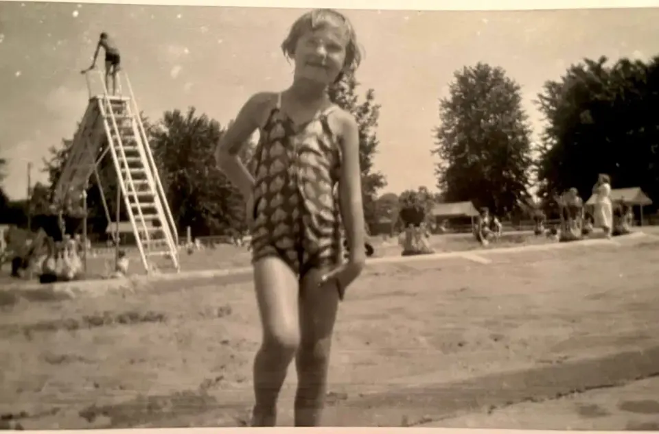 "That was where my grade school pals and I swam, did underwater somersaults and handstands, and generally horsed around...." Photo courtesy Carol McEwen.