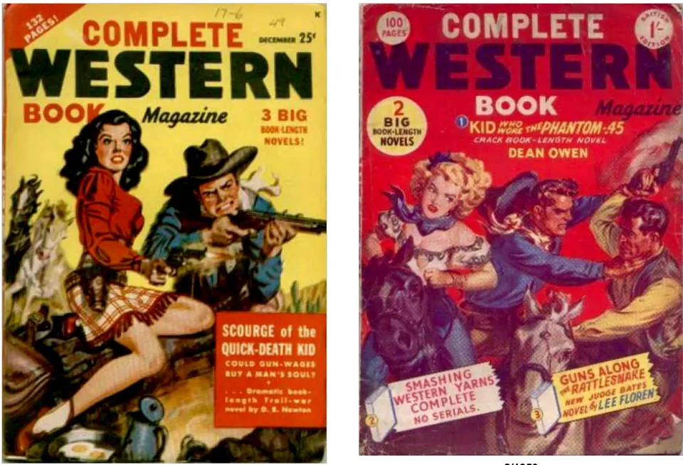 "My dad read his western novels. You’ve seen them, I’m sure. They’re the ones with the cowboy and a girl on the front wearing a torn blouse...." Courtesy eBay.