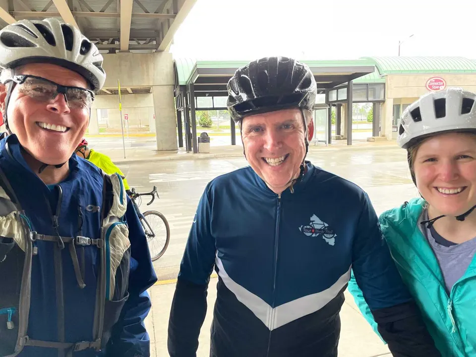 Hunter Mill District Supervisor Walter Alcorn with Tour de Hunter Mill riders at the Herndon Metro station in 2025 (courtesy Hunter Mill District Office)