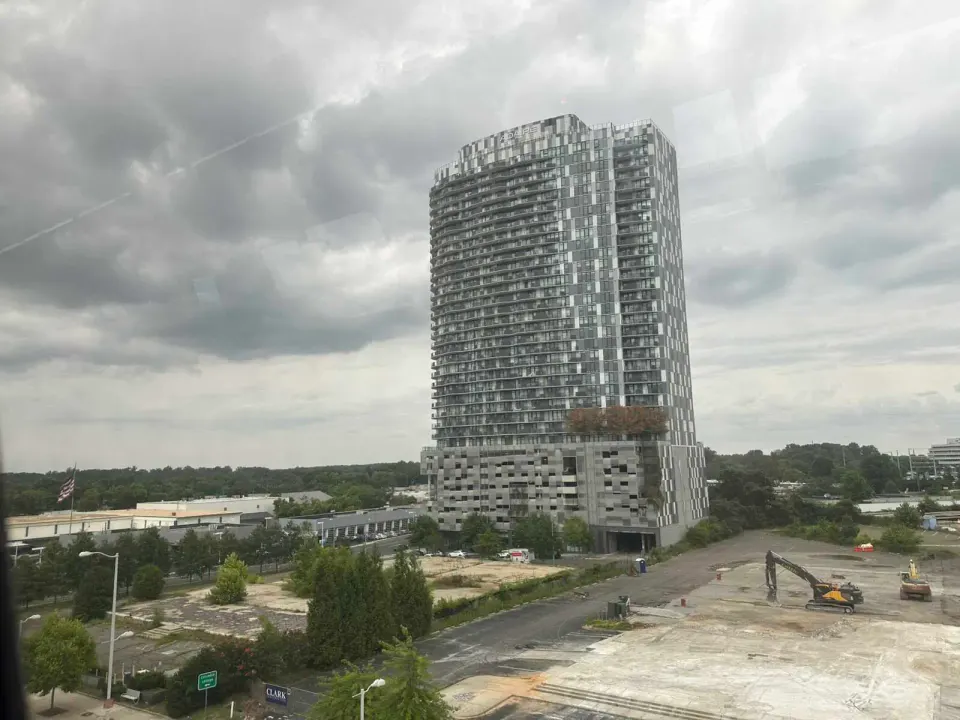 Comstock is proposing to build a casino-anchored entertainment district on a vacant lot near the Adaire Apartments and Spring Hill Metro Station in Tysons (staff photo by...