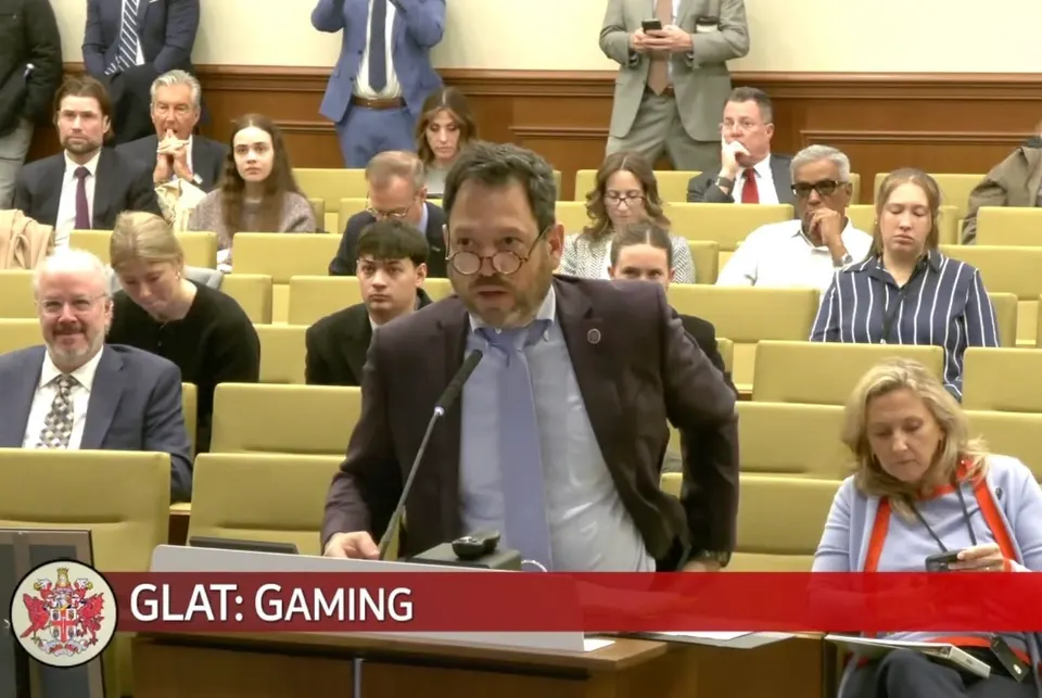 State Sen. Scott Surovell presents his Fairfax County casino bill to the Senate’s subcommittee on gaming on Jan. 23, 2026 (via Virginia Senate/YouTube)