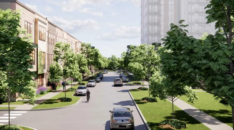 Berman Enterprises is proposing to redevelop the Tysons Concourse office complex with housing (via VIKA Virginia/Fairfax County)