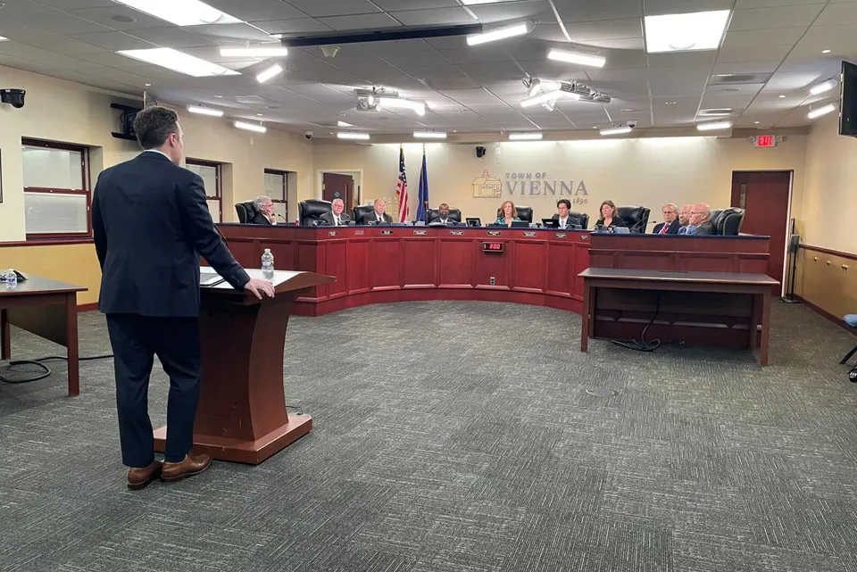 The Vienna Town Council adopts a fiscal year 2027 budget presented by finance director Steven Barlow (courtesy Town of Vienna)