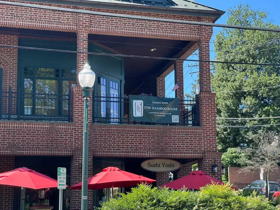 The Bamboo Room, a mahjong venue, is coming to the space above Sushi Yoshi at 101 Church Street NW in Vienna (staff photo by Angela Woolsey)