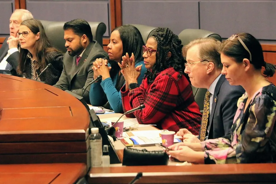 Fairfax legislators listen to public testimony in advance of the 2026 General Assembly session (staff photo by Scott McCaffrey)