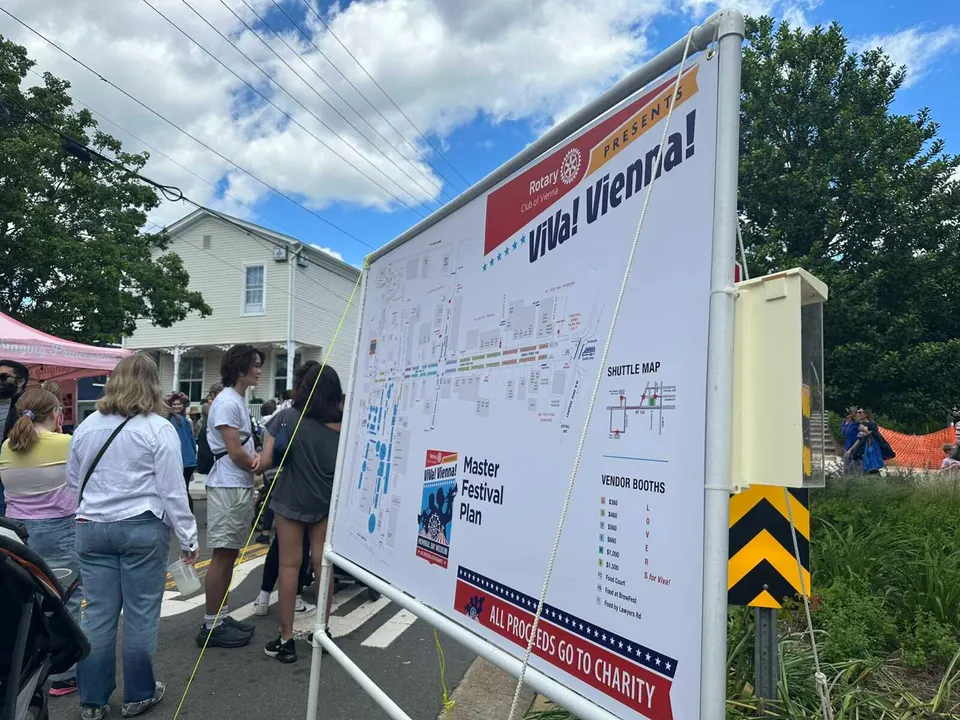A map for ViVa Vienna on display at the 2025 festival (staff photo by Angela Woolsey)